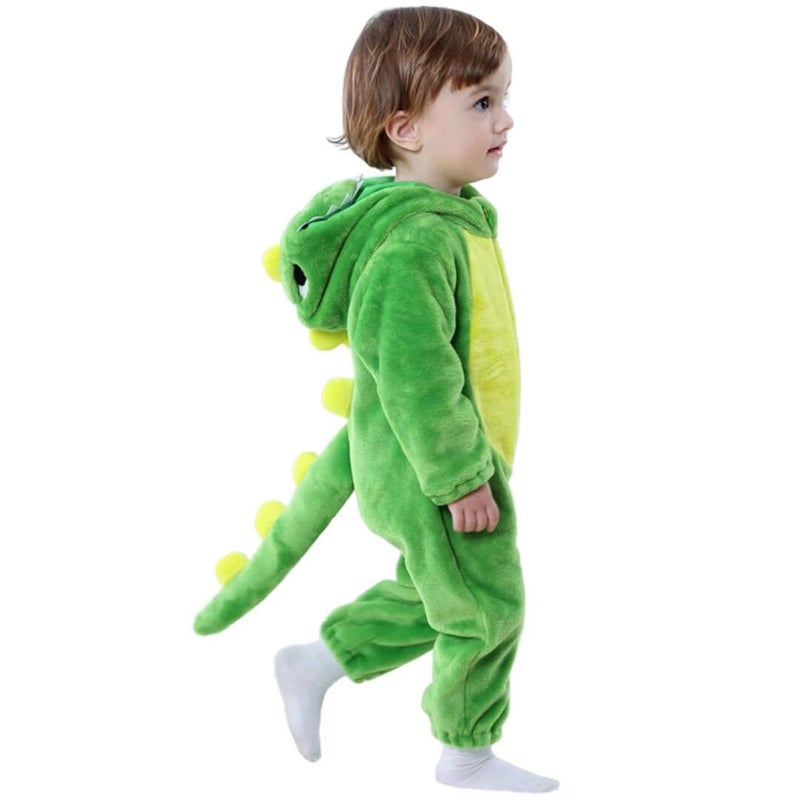 OLLULL Baby Green Dinosaur Costumes Unisex Toddler Outfit Halloween Dress Up Romper 2-3 Years - Image 1